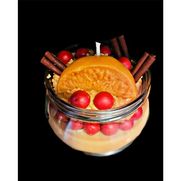 Handmade Country Christmas AWESOME Scented Food-Like Fruit & Spice Candle - Picture 2 of 4